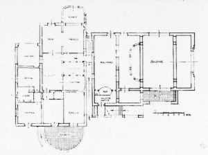 Giovanni Michelucci: Casa Valiani in Rom, 1929-31. Grundriss Erdgeschoss. Bildquelle: Ostilio Rossi 2000.